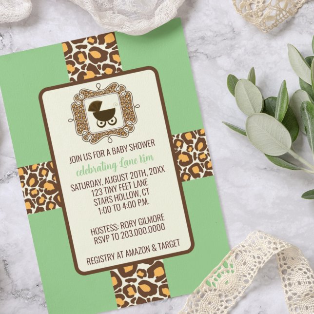 Chá de fraldas ou Gênero Revelar Convites de festa (Criador carregado)