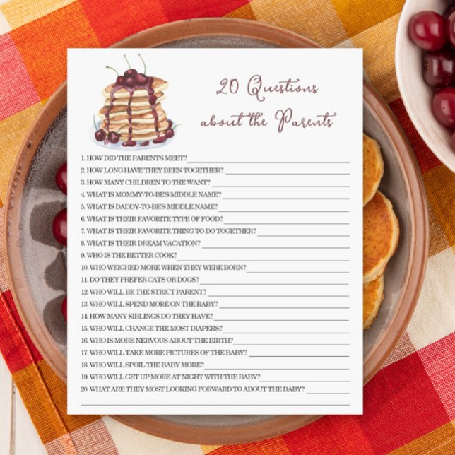 Chá de fraldas Pancakes - 20 perguntas sobre pais (Criador carregado)