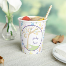 Chá de fraldas Paper Cups "Paci Bunny" 8 oz.