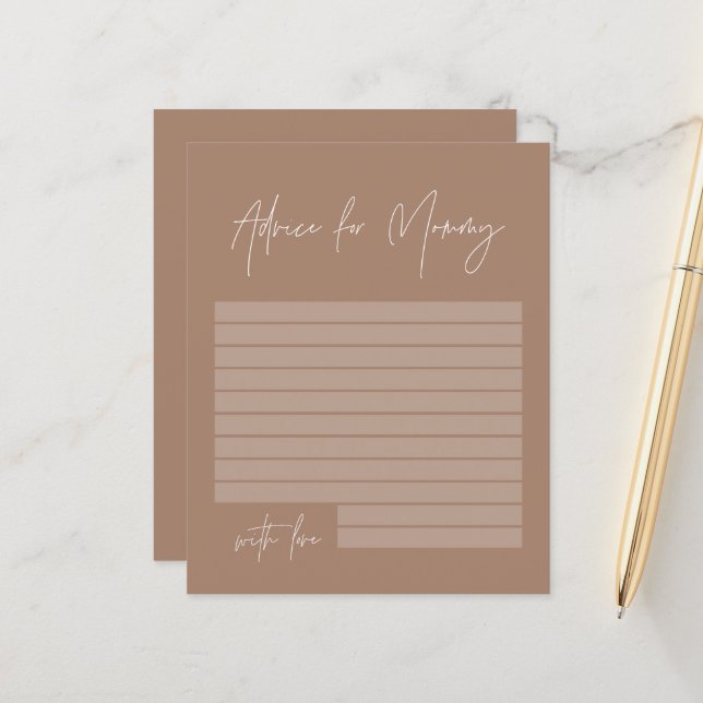 Chá de fraldas para mamães castanho natural modern (Frente/Verso In Situ)