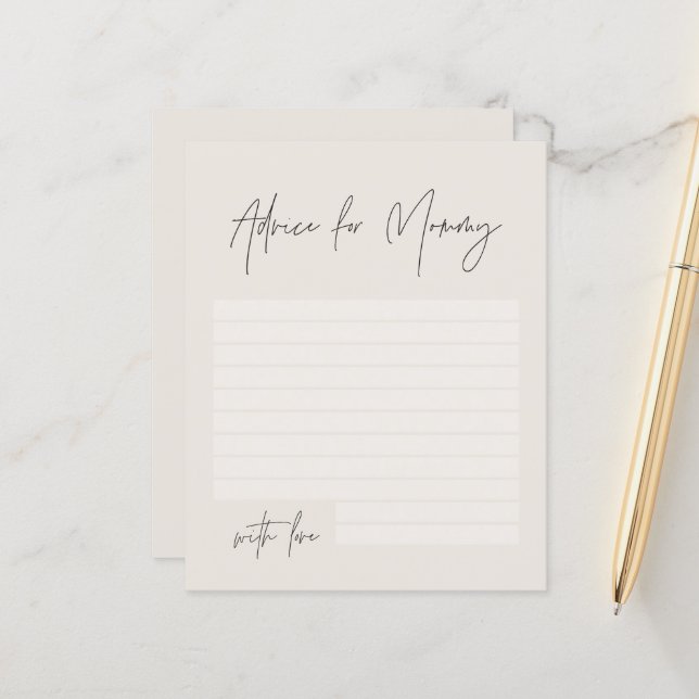 Chá de fraldas para mamães, creme elegante moderno (Frente/Verso In Situ)