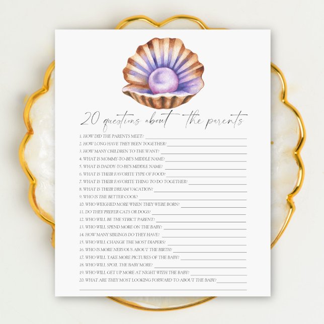 chá de fraldas pérola - 20 perguntas sobre os pais (Criador carregado)