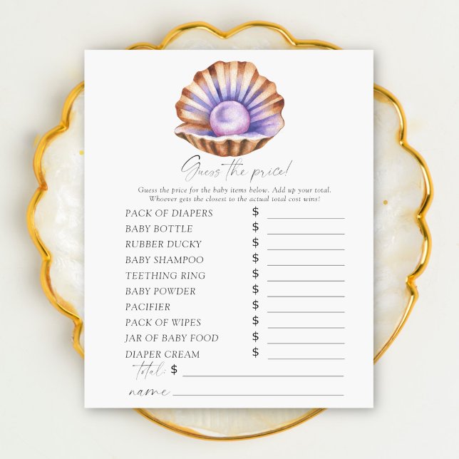 Chá de fraldas Pérola - Adivinha o jogo de preços (Criador carregado)
