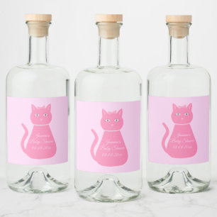 Chá de fraldas Personalizado De Gata De Bebê Rosa