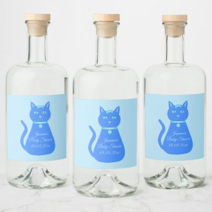 Chá de fraldas Personalizado De Gato De Bebê Azul