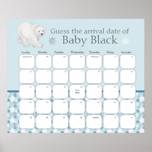 Chá de fraldas Polar Bear Adivinha A Poster De Dat
