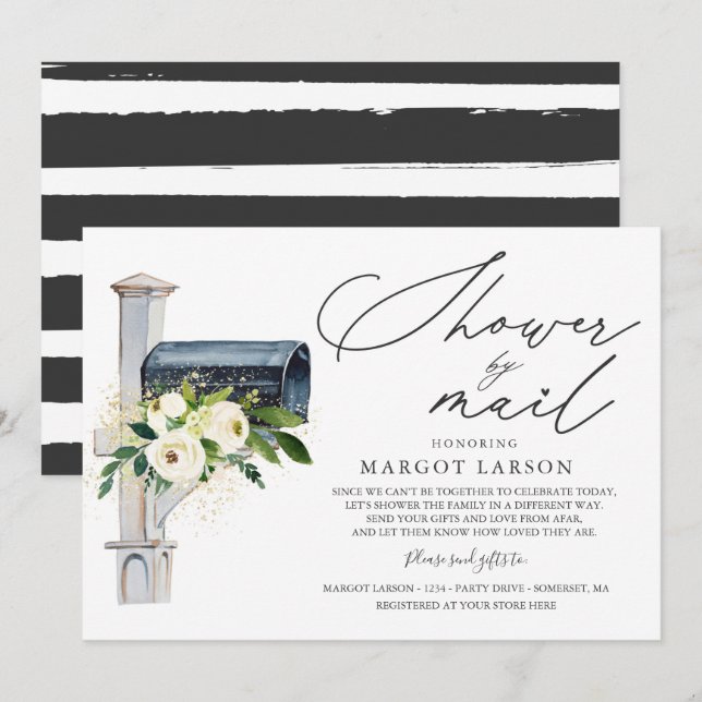 Chá de fraldas Por Email Convite Para Gênero Neutr (Frente/Verso)