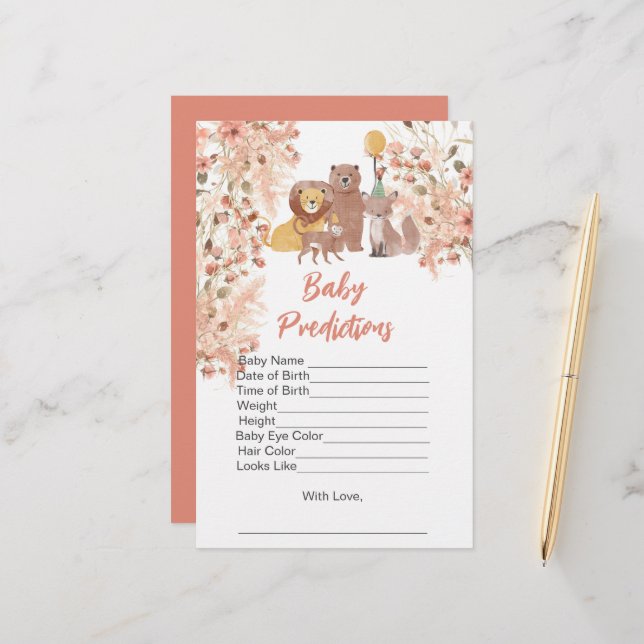 Chá de fraldas Predição Boho Safari Pampas Grama (Frente/Verso In Situ)