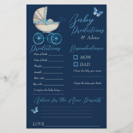Chá de fraldas Predições Cartão de Aviso Carruagem