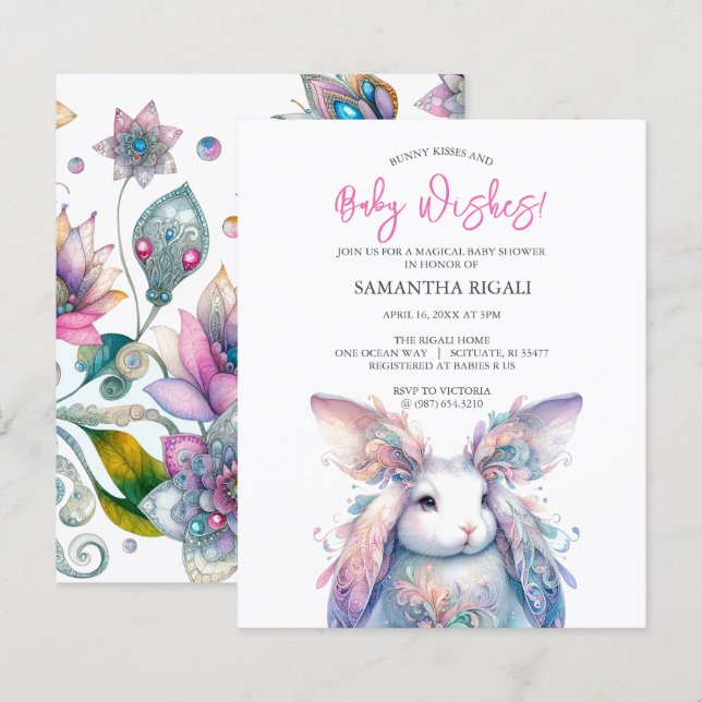 Chá de fraldas Primavera de Aquarela Orçamental (Frente/Verso)