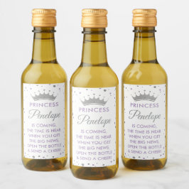 Chá de fraldas Princesa Mini Etiquetas De Vinho