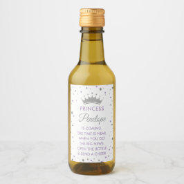 Chá de fraldas Princesa Mini Etiquetas De Vinho