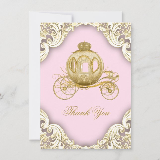 Chá de fraldas Princesa Obrigado Cartões (Frente)