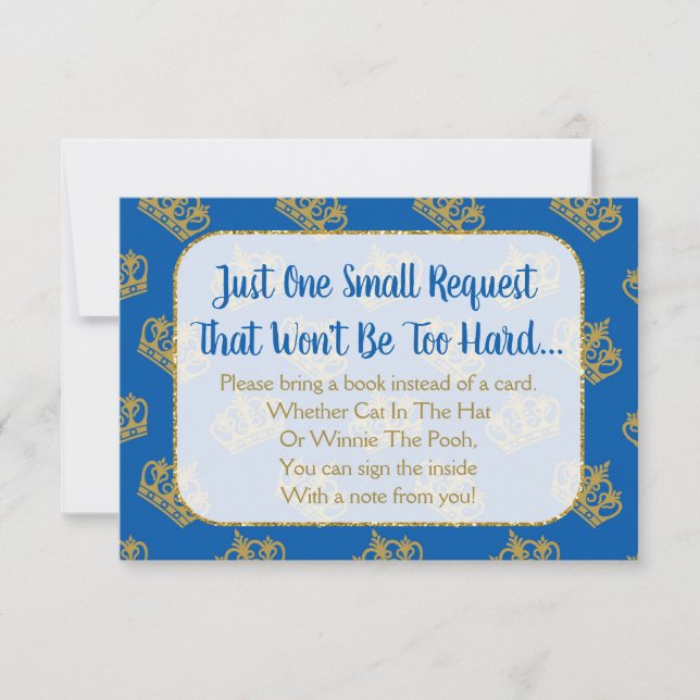 Chá de fraldas Príncipe Real Traga Um Cartão De Li (Frente)