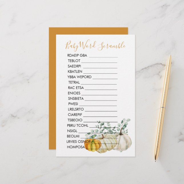 Chá de fraldas Pumpkin Greenery (Frente/Verso In Situ)