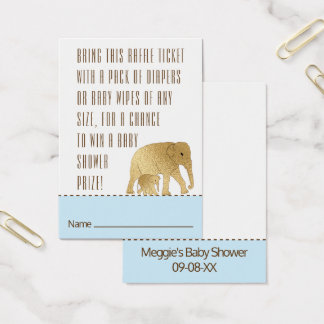 Chá de fraldas Raffle Elefante Dourado Azul