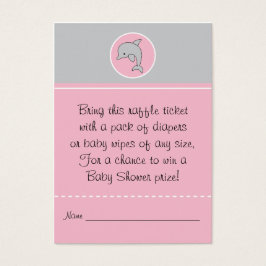 Chá de fraldas Raffle Ticket/Cinza Pink Dolphin