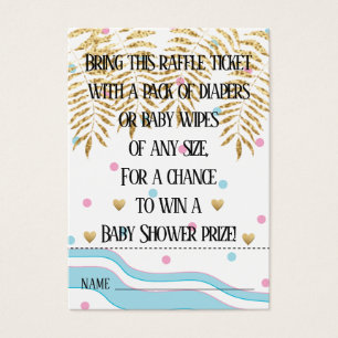 Chá de fraldas Raffle Ticket/Flamingo Mamãe & Ba