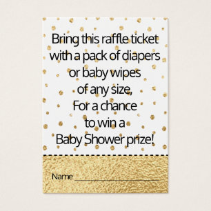 Chá de fraldas Raffle Ticket/Pinguim-bebê Dourad