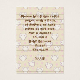 Chá de fraldas Raffle Ticket/Pink/Criar uma Biblio