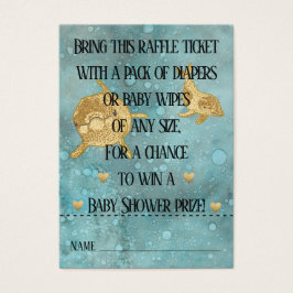Chá de fraldas Raffle Tíquete/Mamãe de golfinhos e