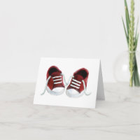 Chá de fraldas Red Sneakers Obrigado Cartões