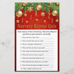 chá de fraldas Rhyme Quiz de brinquedo de Natal do