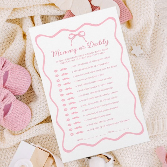 Chá de fraldas Rosa Coqueteiro Adivinha Quem Jogo (Criador carregado)