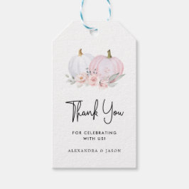 Chá de fraldas Rosa De Abóbora Obrigado Etiquetas