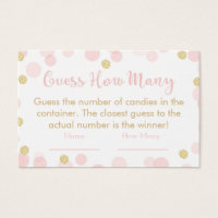 Chá de fraldas Rosa Dourado Adivinha Quantas Confe