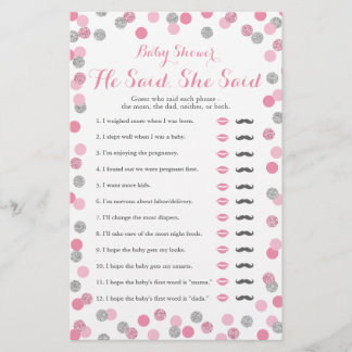 Chá de fraldas Rosa E Silver Ele Disse Que Ela Dis