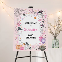 Chá de fraldas Rosa Fantasma Halloween