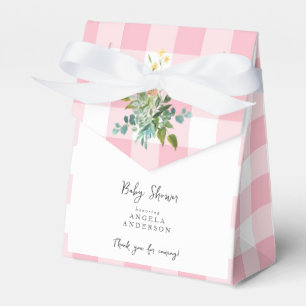Chá de fraldas Rosa Gingham Obrigado Caixa de Favo