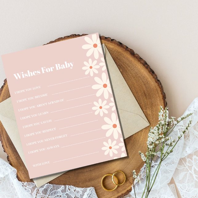 Chá de fraldas rosa margarida deseja bebê (Criador carregado)