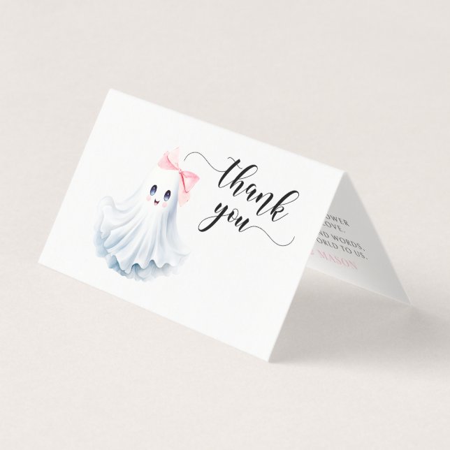 Chá de fraldas Rosa, Pequeno, Dobrável, Obrigado (Frente)