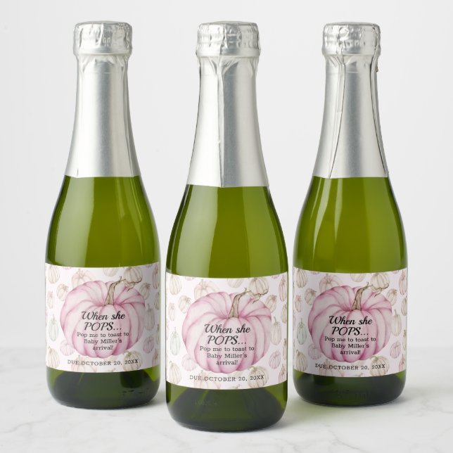 Chá de fraldas Rosa Pumpkin Mini (Garrafas)