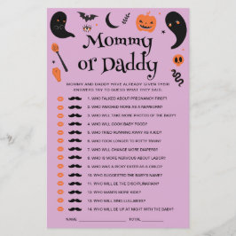 Chá de fraldas Roxo De Halloween Adivinha Quem Jog