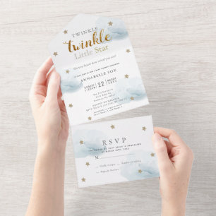 Chá de fraldas RSVP Azul de Estrela Pequena