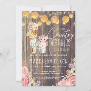 Chá de fraldas Rustic Chic Barnwood Floral Country