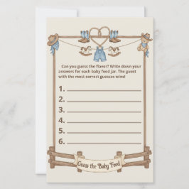 Chá de fraldas Rustic Cowboy Adivinha Jogo da Comi