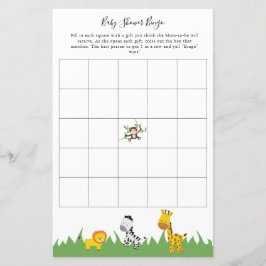 Chá de fraldas Safari Bingo Party Jogo Cuecas