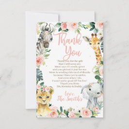 Chá de fraldas Safari Obrigado Cartões por um Rapa