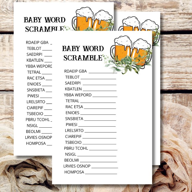 Chá de fraldas Scramble um bebê está criando tema (Criador carregado)