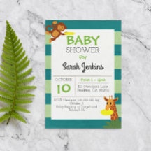 Chá de fraldas Selvagem Frisbee 3x5 Convite