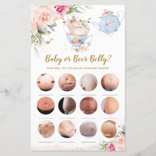 Chá de fraldas Tea Party Baby ou Beer Belly Game