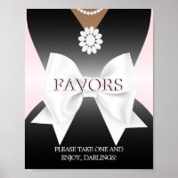 Chá de fraldas Tiffany Rosa Favorece Sinal Poster