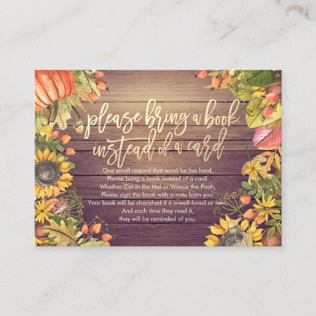 Chá de fraldas Traga um livro em vez de um cartão (Frente)
