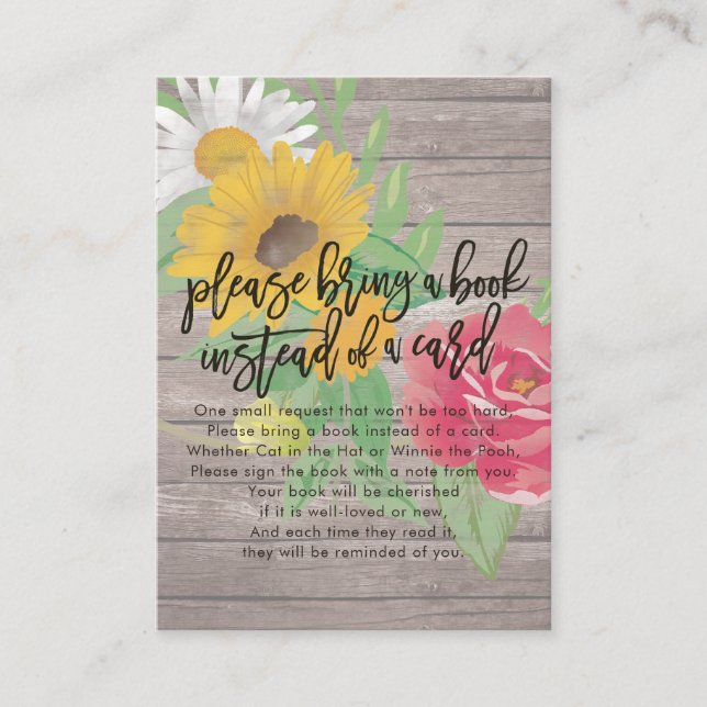 Chá de fraldas Traga um livro em vez de um cartão (Frente)