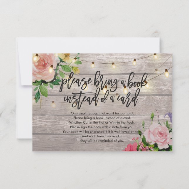 Chá de fraldas Traga um livro em vez de um cartão (Frente)