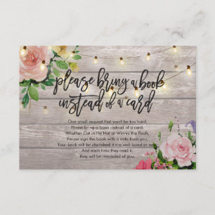 Chá de fraldas Traga um livro em vez de um cartão